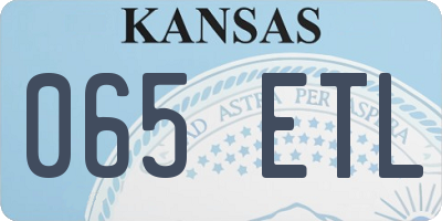 KS license plate 065ETL