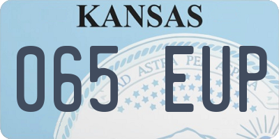 KS license plate 065EUP