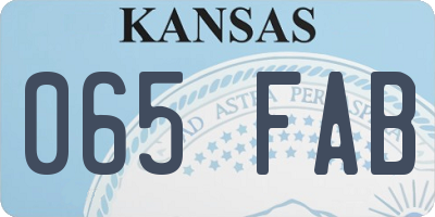 KS license plate 065FAB