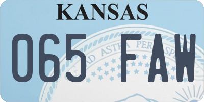 KS license plate 065FAW