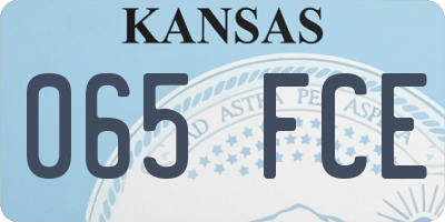 KS license plate 065FCE