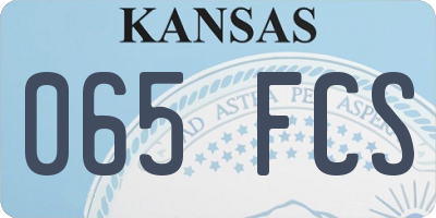 KS license plate 065FCS