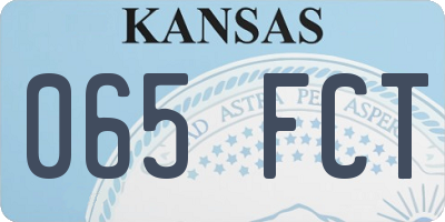 KS license plate 065FCT