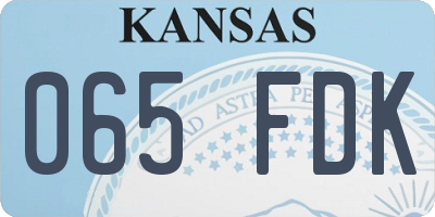 KS license plate 065FDK