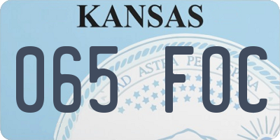 KS license plate 065FOC