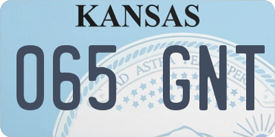 KS license plate 065GNT