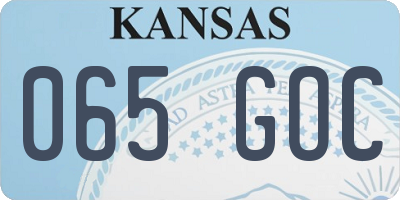 KS license plate 065GOC