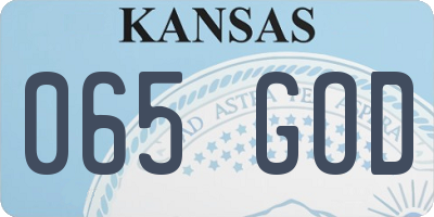 KS license plate 065GOD