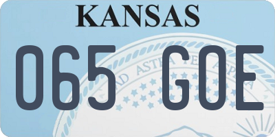KS license plate 065GOE