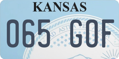 KS license plate 065GOF