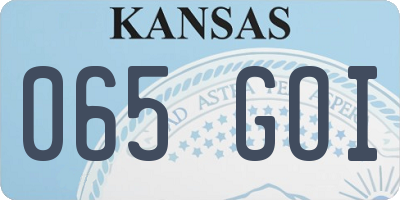 KS license plate 065GOI