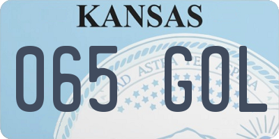 KS license plate 065GOL