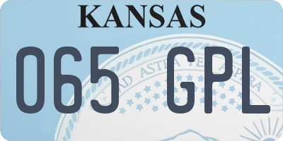 KS license plate 065GPL