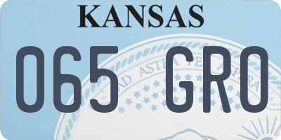 KS license plate 065GRO