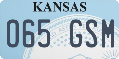 KS license plate 065GSM
