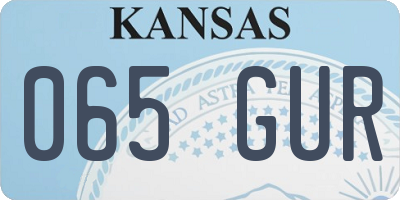 KS license plate 065GUR
