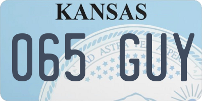 KS license plate 065GUY