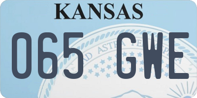 KS license plate 065GWE
