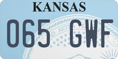 KS license plate 065GWF