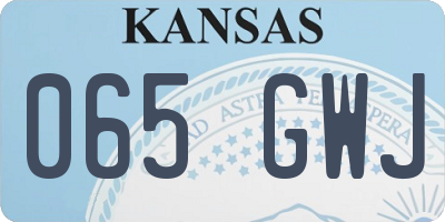 KS license plate 065GWJ