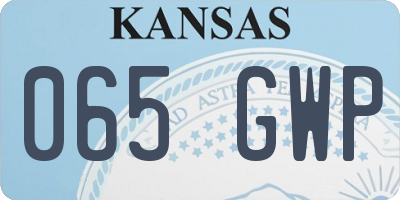 KS license plate 065GWP