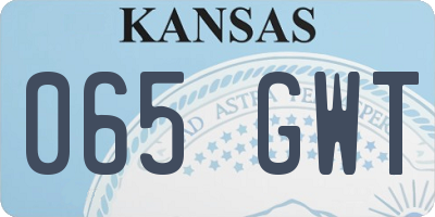 KS license plate 065GWT