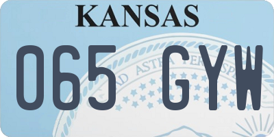 KS license plate 065GYW