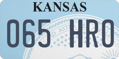 KS license plate 065HRO