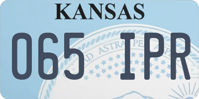 KS license plate 065IPR