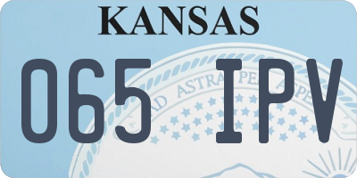 KS license plate 065IPV