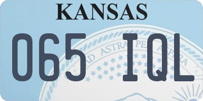 KS license plate 065IQL