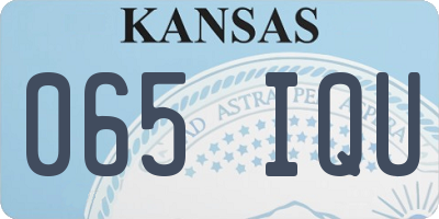 KS license plate 065IQU