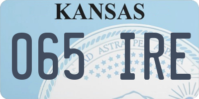 KS license plate 065IRE