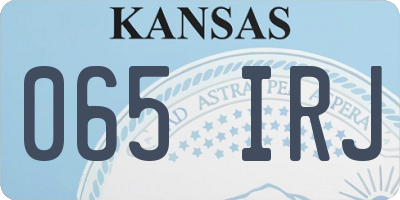 KS license plate 065IRJ