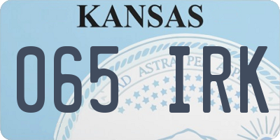 KS license plate 065IRK
