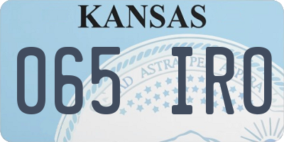 KS license plate 065IRO