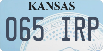KS license plate 065IRP