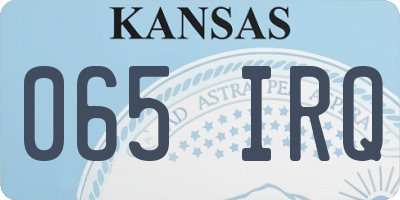 KS license plate 065IRQ
