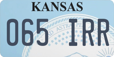 KS license plate 065IRR