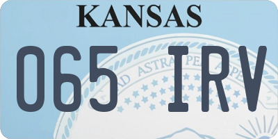 KS license plate 065IRV