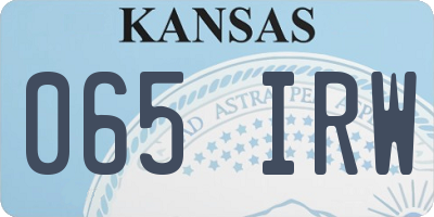 KS license plate 065IRW