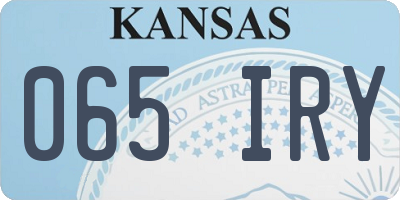 KS license plate 065IRY