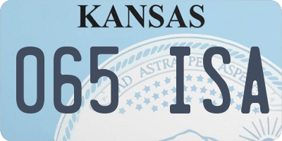 KS license plate 065ISA