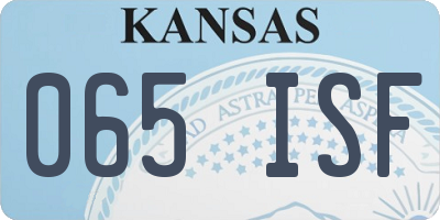 KS license plate 065ISF