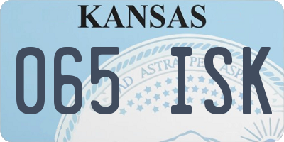 KS license plate 065ISK