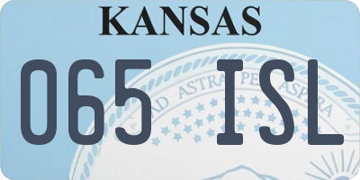 KS license plate 065ISL