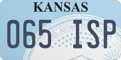 KS license plate 065ISP