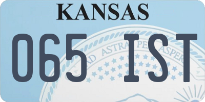 KS license plate 065IST