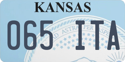 KS license plate 065ITA
