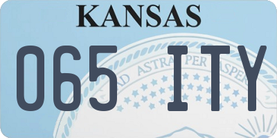 KS license plate 065ITY